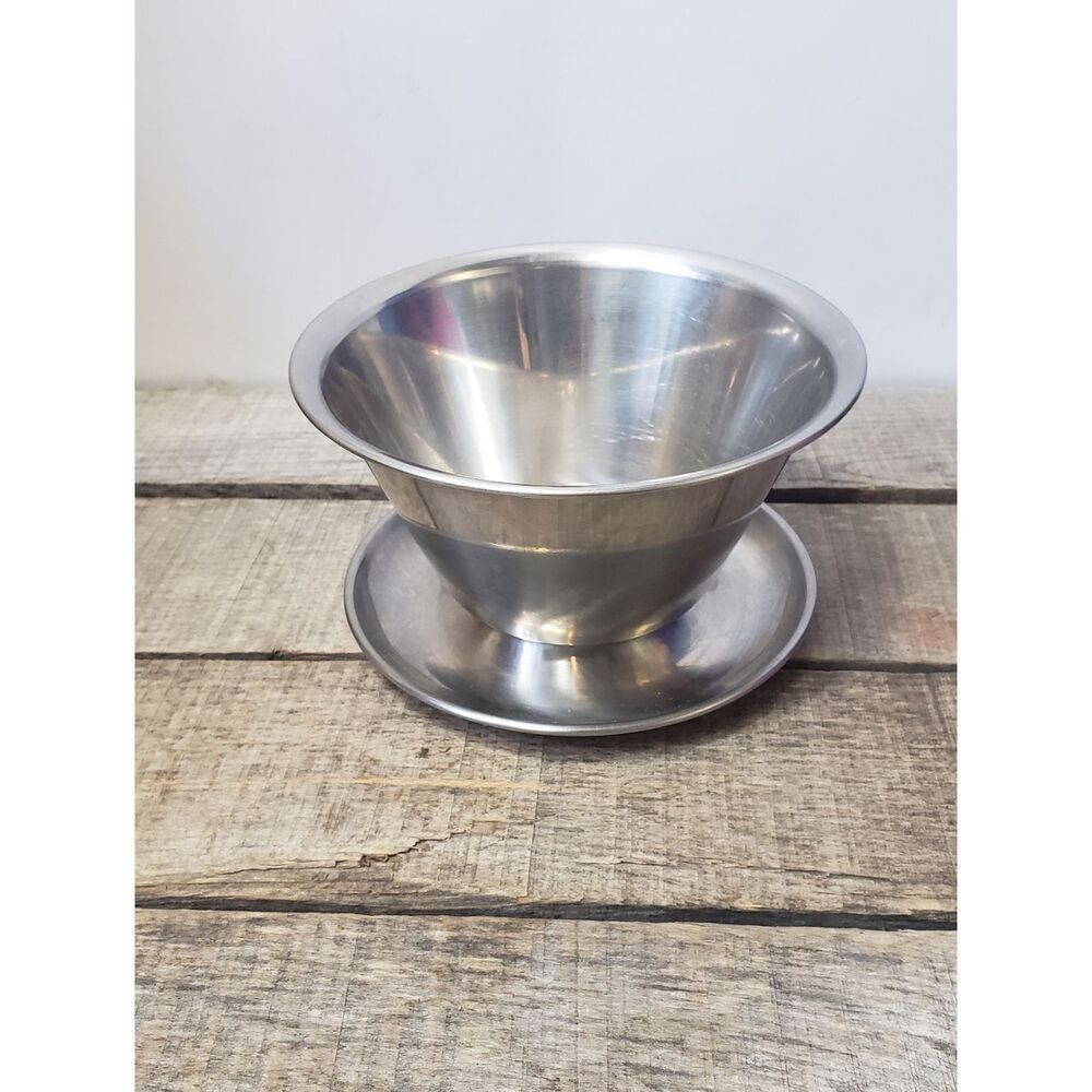 VINTAGE LEONARD Denmark Stainless Steel Serving Bowl Gravy Bowl